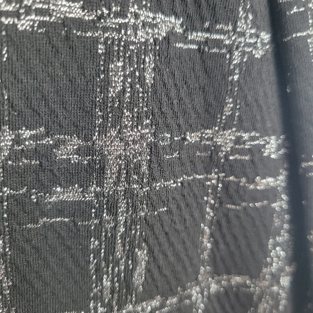 APT. 9 Ponte Stretch Knit Jacket Shine Plaid L NWT Black & Silver - Picture 4 of 16